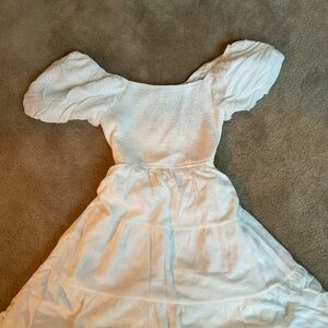 Zesica White Smocked Dress